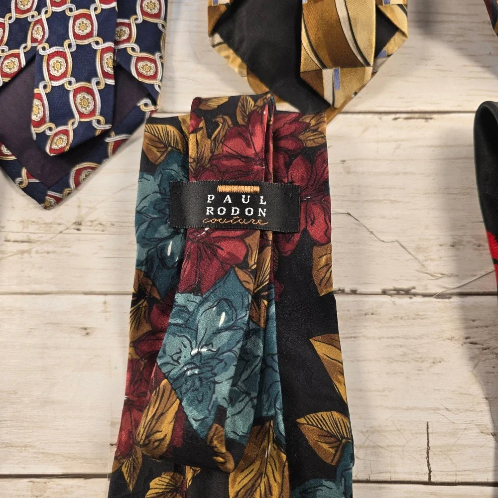 Lot of 9 Mens Designer Silk Ties Banana Republic Geoffrey‎ Beene Stafford Floral